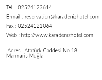 Karadeniz Hotel iletiim bilgileri